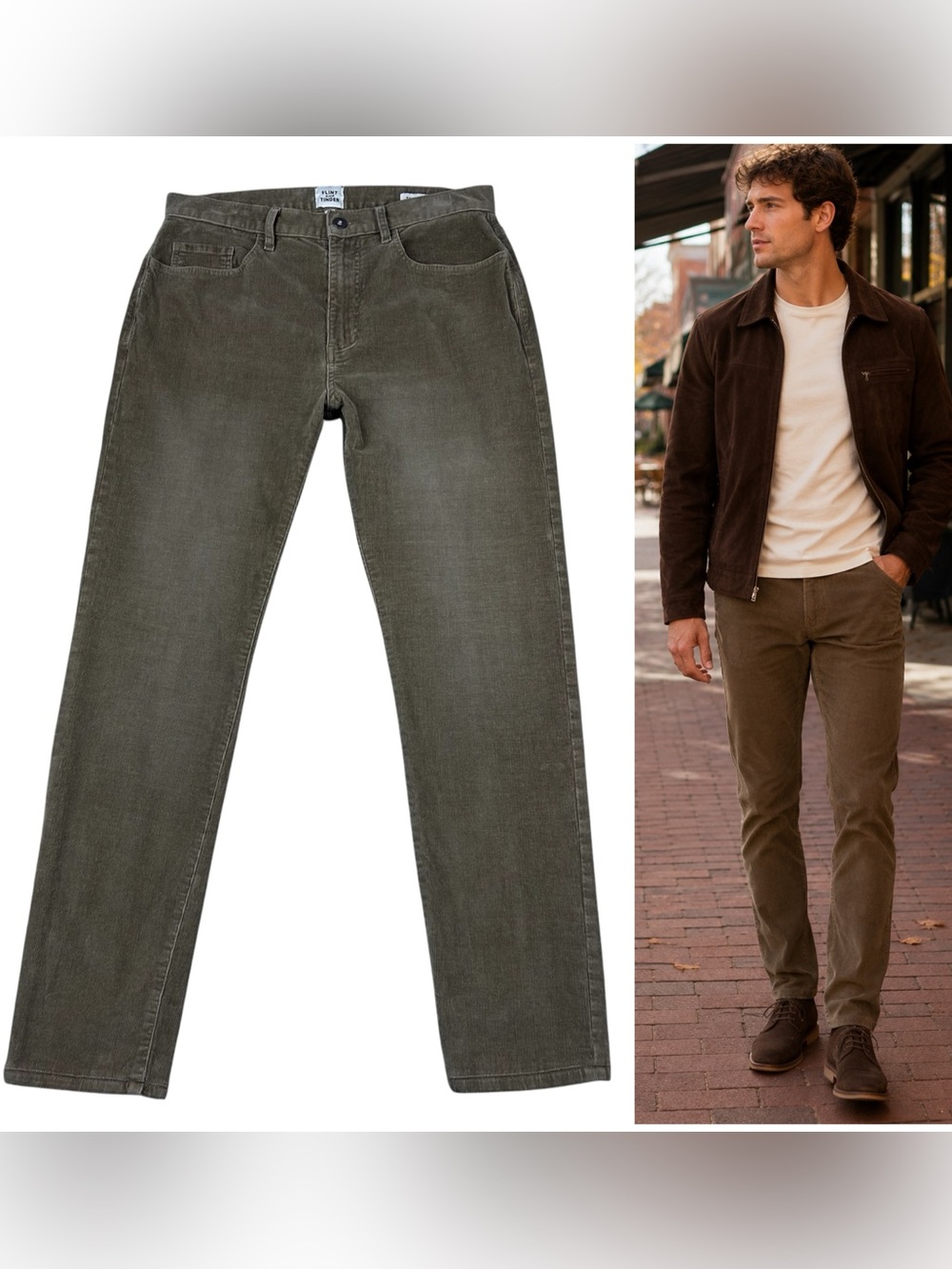 Flint and Tinder 365 Brown Tapered Fit Corduroy Pants 32x31 Huckberry Preppy
